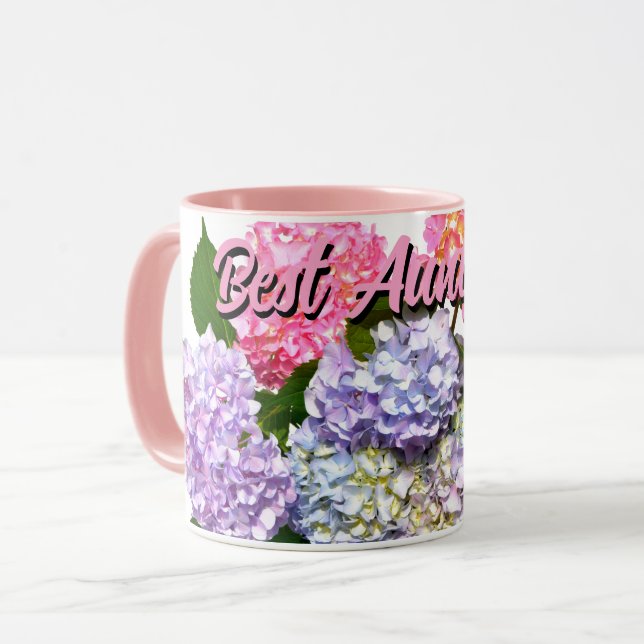 Caneca Hydrangea Buquê best Tia (Frente Esquerda)