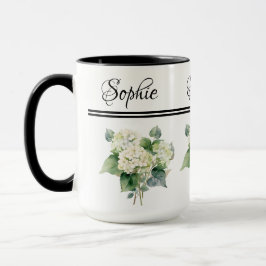 Caneca Hydrangia White Flowers