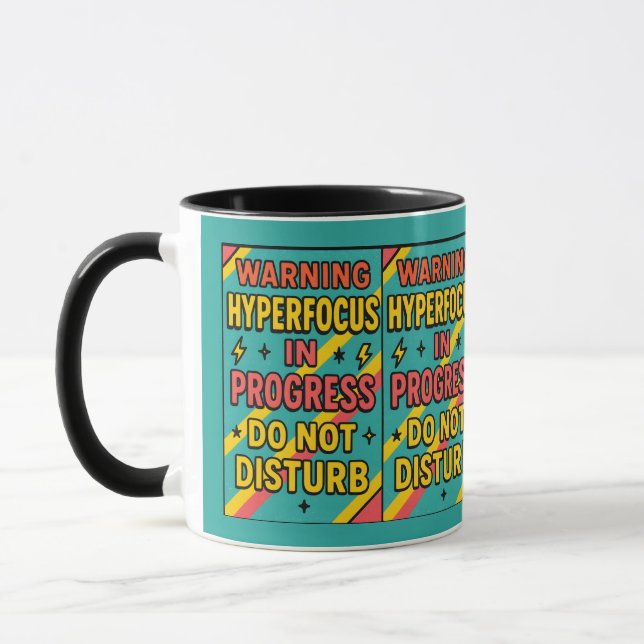 Caneca Hyperfocus in Progress Do Not Disturb ADHD Deep fo (Esquerda)