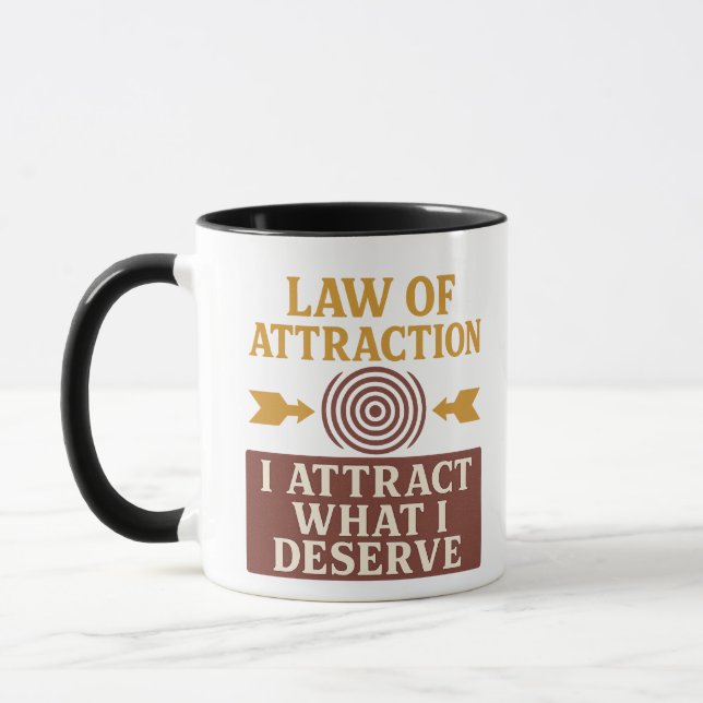 Caneca I Attract What I Deserve | Motivational Quote Mug (Esquerda)