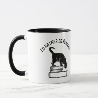 Caneca I’d Rather Be Reading / Writing – Cat Mug