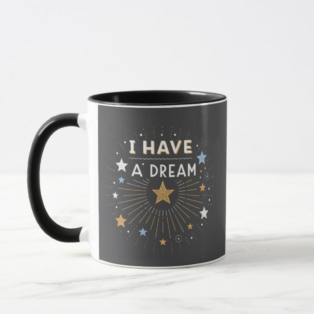 Caneca I Have a Dream Inspirational Starburst Art (Esquerda)