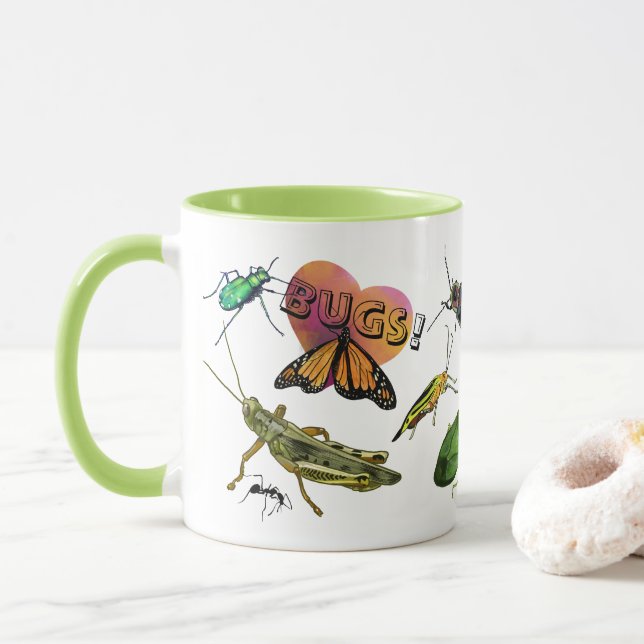 Caneca I Heart Bugs! Insects (Com Donut)