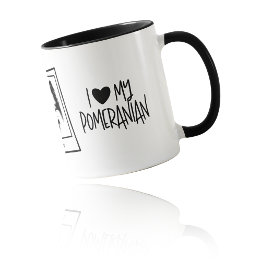 Caneca I Heart My Pomeranian Bold Pop Art Or Your Photo