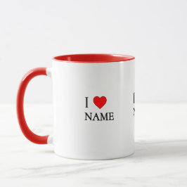 Caneca I heart name (customisable)