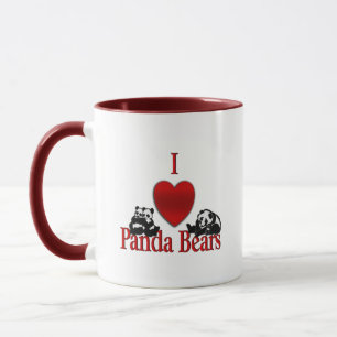 Caneca I Heart Panda Bears