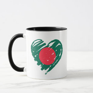 Caneca I Love Bangladesh - Bangladesh Flag Heart