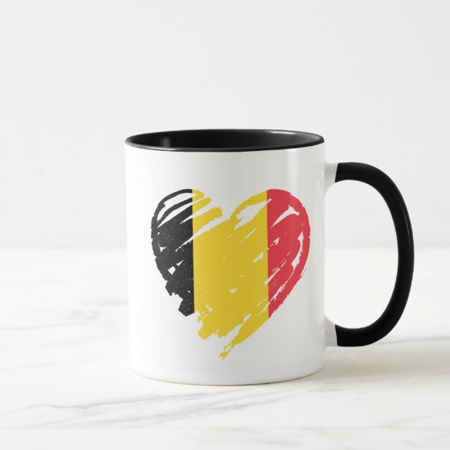 Caneca I Love Belgium - Belga Flag Heart (Direita)