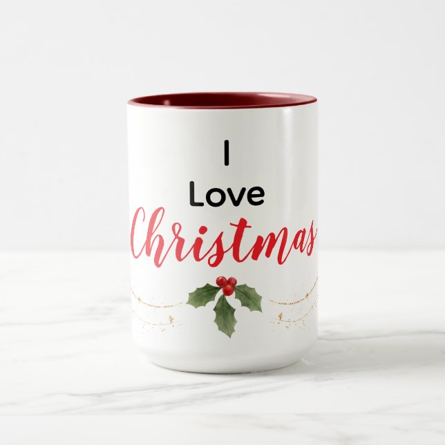 Caneca I Love Christmas Modern Minimalist Mug (Centro)