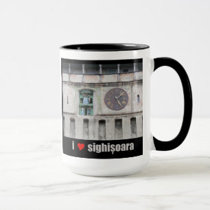 Caneca I Love / Heart Sighisoara (Romênia) / Clock Tower