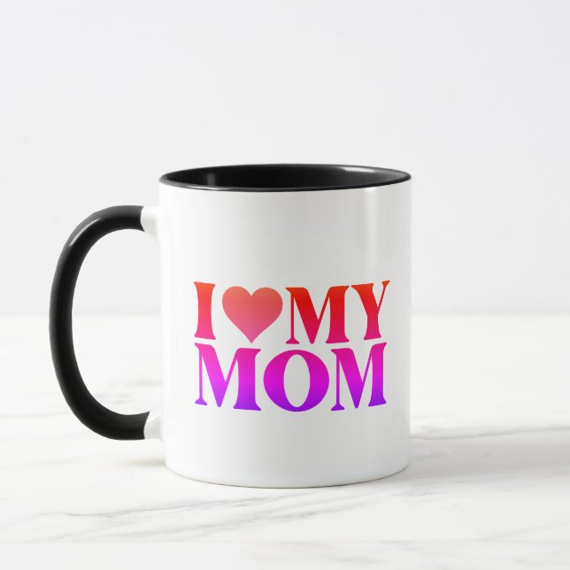 Caneca I Love Mom Mug – Sweet Gift for Mother (Esquerda)