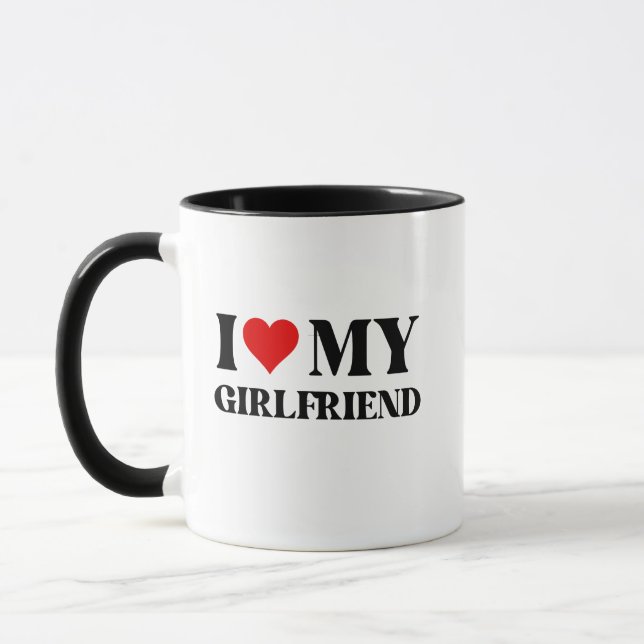 Caneca I Love My Girlfriend Mug – Romantic Gift for Her (Esquerda)
