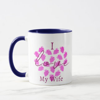 Caneca I Love My Wife Valentines Mug - Strawberry Design