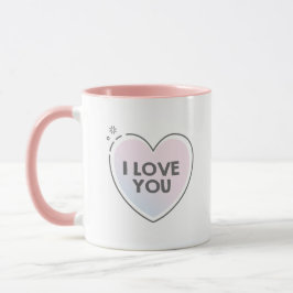 Caneca I love you text in cute heart