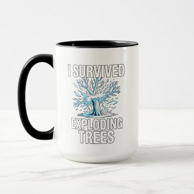 Caneca I Survived Exploding Trees Midwest Snow Storm Funn (Esquerda)
