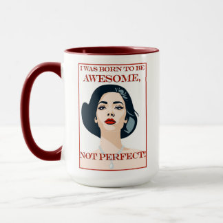 Caneca I Was Born to be Awesome Retro Vintage Gay Female