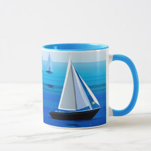 Caneca Iate Sob Vela, Cobalto Azul