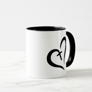 Caneca ícone de Amor e Fé simples e chique  