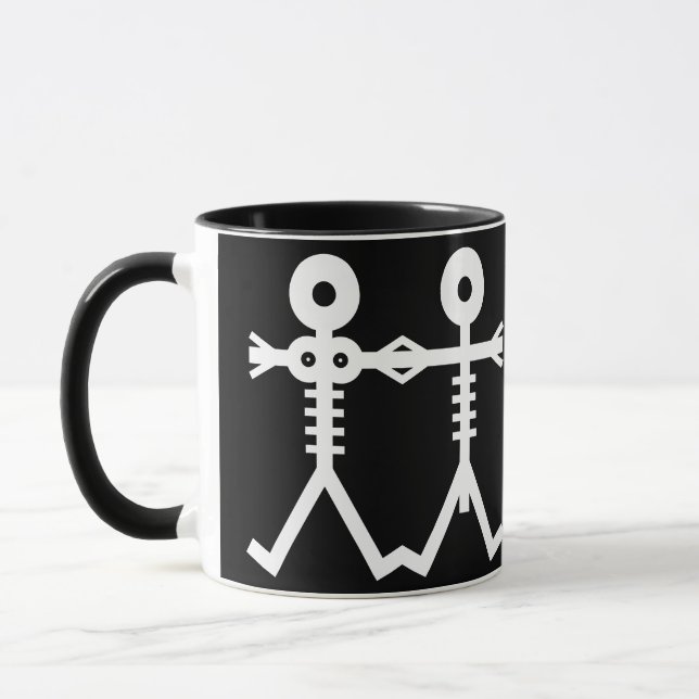 Caneca Ícone de Esqueletos do Amor Eterno 2007 Arte (Esquerda)
