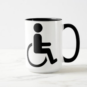 Caneca Ícone handicaped cadeira de rodas
