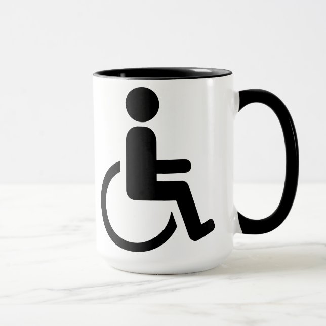 Caneca Ícone handicaped cadeira de rodas (Direita)