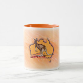 Caneca Ícones australianos - canguru vermelho