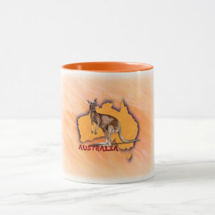 Caneca Ícones australianos - canguru vermelho