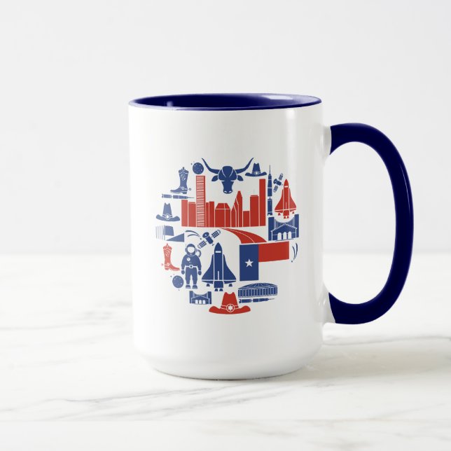 Caneca Ícones de Houston Texas (Direita)