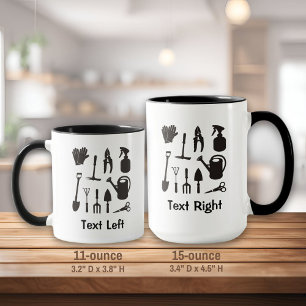 Caneca Ícones de jardinagem Silhuettes