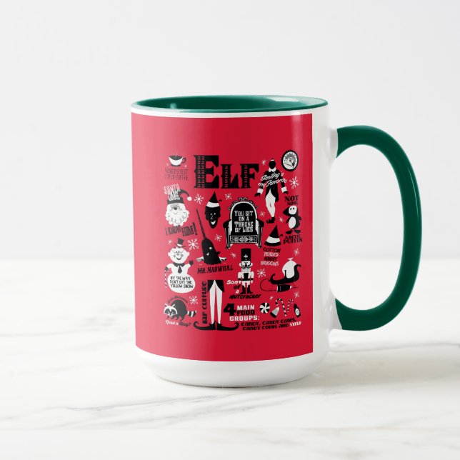Caneca Ícones do Elf e citações de filmes (Direita)