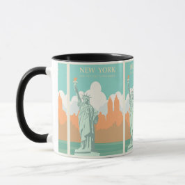 Caneca Iconic Nova York: Poster de viagens Vintage USA