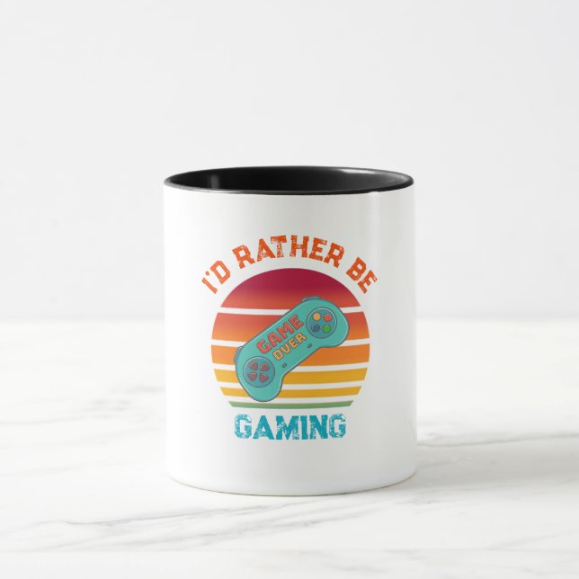 Caneca Id Rather Be Gaming Retro Design (Centro)