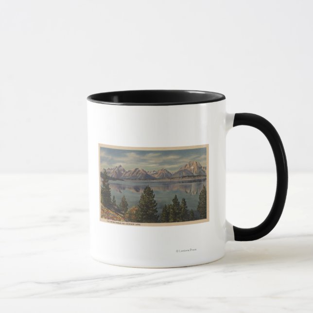 Caneca Idaho - Vista do lago Teton Range & Jackson (Direita)