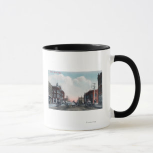 Caneca Ideia de carruagems da rua principal e do cavalo