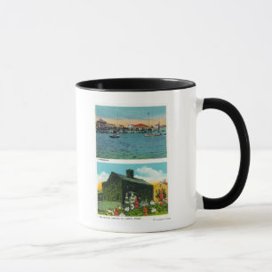 Caneca Ideia do beira-rio, casa de campo velha da hera na