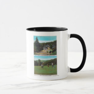 Caneca Ideia do campo de golfe, terras do Croquet, casas