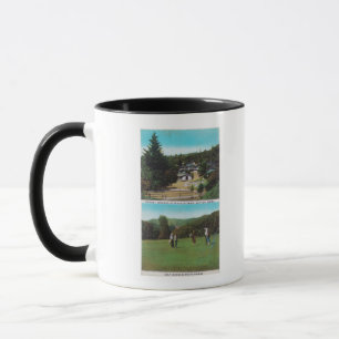 Caneca Ideia do campo de golfe, terras do Croquet, casas