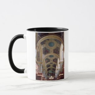 Caneca Ideia do teto coffered da biblioteca com s dourado