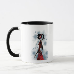Caneca Ideia lateral da música de escuta da mulher