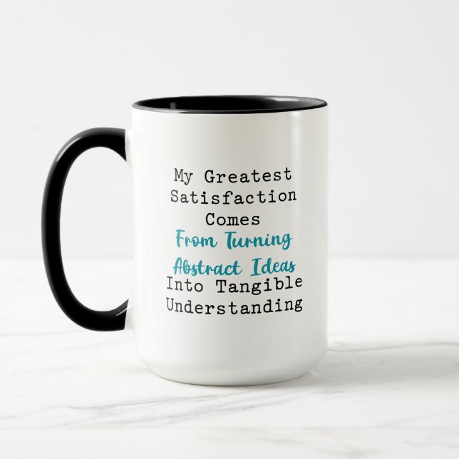 Caneca Ideias Abstratas Compreensão Tangível Matemática (Esquerda)