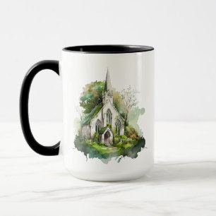 Caneca IGREJA bonito DO PAÍS IRLANDÊS DA WATERCOLOR