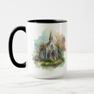 Caneca IGREJA bonito DO PAÍS IRLANDÊS DA WATERCOLOR
