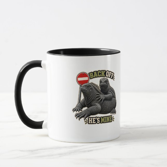 Caneca Iguana Engraçada Afaste-se Ela é Minha (Esquerda)