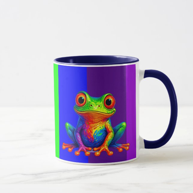 Caneca Il est beau ce mug avec sa grenouille rigolote.  (Direita)
