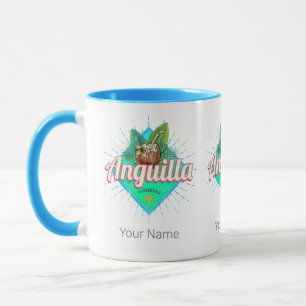 Caneca Ilha da Vintagem do Caribe de Anguila Retro Vacina
