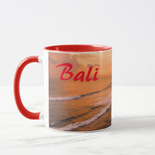 Caneca Ilha Shore da Praia Sunset da Onda Bali Sea