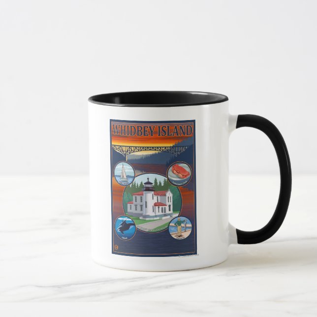 Caneca Ilha Whidbey, Poster de viagens Washington (Direita)