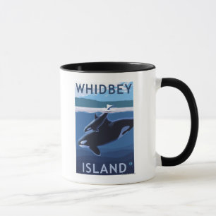 Caneca Ilha Whidbey, Washington Orca e Calf