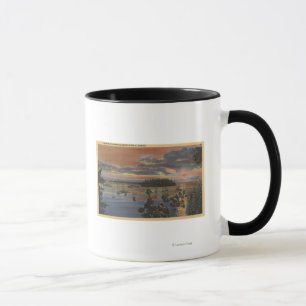 Caneca Ilhas do mais baixo Rio Columbia em Sunsetand