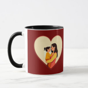 Caneca Illustration of the love between mother and daught